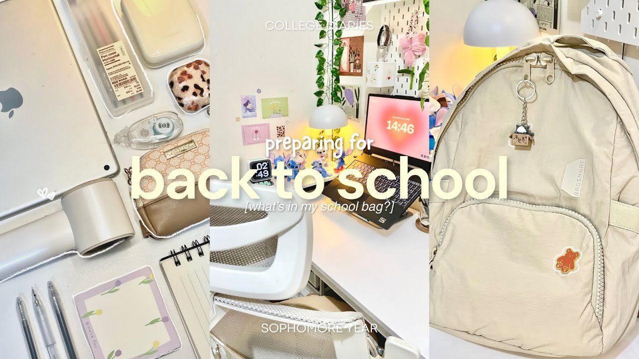 prep for back to school📔 new school bag, muji and ikea finds, desk setup, stitch unboxings & reset 🍃