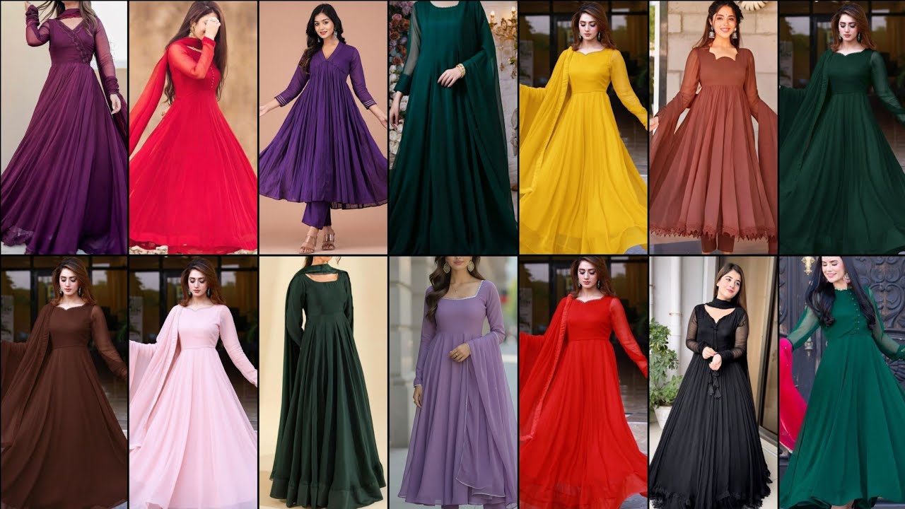 New Plain Anarkali Suit Designing Ideas 2026/Anarkali Dress Design/Plain Suit Design 