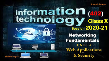 IT (402) for 10th | Unit-4 Web Applications & Security | Networking Fundamentals