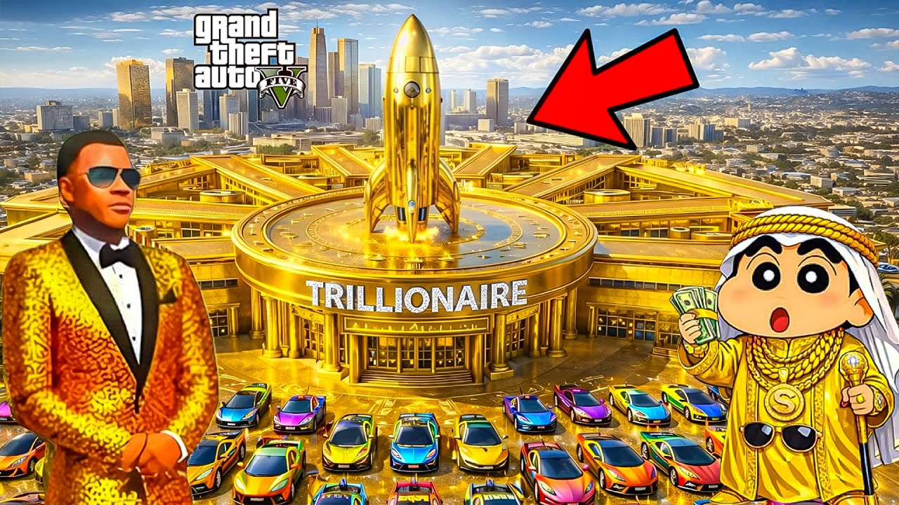 Franklin Become BILLIONAIRE! Life of Golden King in GTA 5 in Telugu | SHINCHAN and CHOP