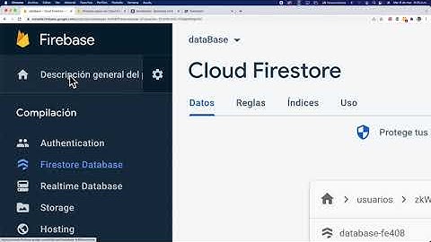 Creación de base de datos con Firebase con ejemplo de guardar y leer datos