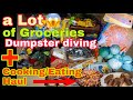 Dumpster diving another huge haul night + cooking eating haul