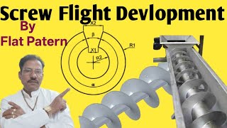 Screw Flight Devlopment by flat patern.Aj hum sikhenge Flat parten uses for screw Flight devlopment.