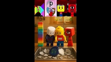 sprunki-OC Blockie 72 X Alphabet P X Lego X Number Block 1 are washing plates in kitchen #sprunki