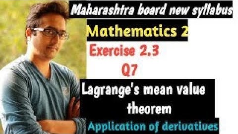 Class 12 Maharashtra board math 2 exercise 2.3| Lagrange