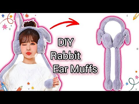 DIY viral rabbit ear muffs / at home / step by step easy tutorial # ...