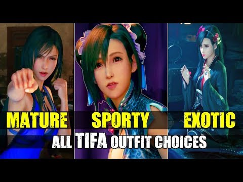 All TIFA outfit choices made by Cloud ( FF7 Remake – Final Fantasy VII Remake )