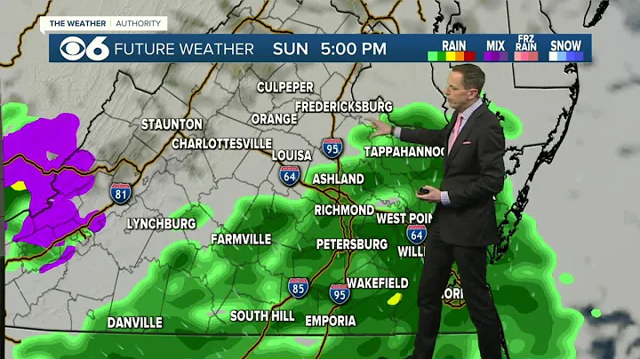 Hour-by-hour look at rain, snow chances for Virginia Sunday