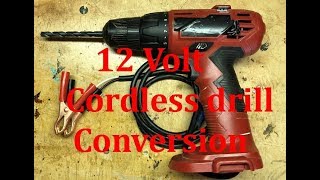 How to convert a 12v volt cordless drill to run off a car battery or solar charging system