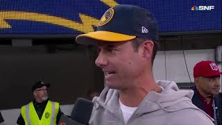 Brandon Staley halftime interview vs Baltimore Ravens