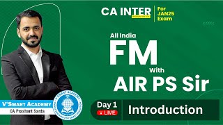 Demo Lec 01:CA Inter FM Jan'25 | ICAI New Pattern Regular Batch | CA Prashant Sarda | Vsmart Academy