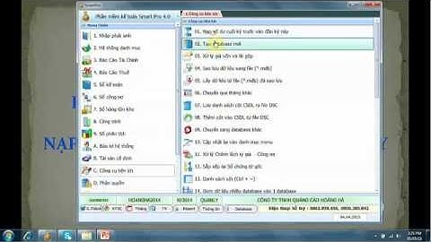 Tạo database mới và nạp số dư từ kỳ trước sang kỳ này Smart | Mr Thạo 0939 371 959