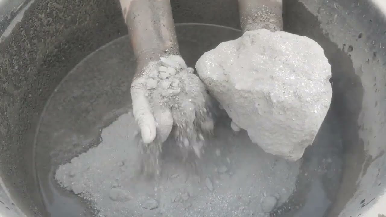 Super soft cement smokey 🌪️ concrete chunks Crumbling in lots of water 💦 SA ASMR