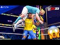 Wwe 2k23  messi vs cristiano vs haaland vs mbappe vs vinicius vs de bruyne  elimination chamber