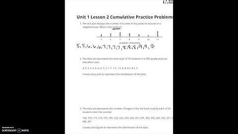 Unit 1 Lesson 2 Cumlative Practice Problems #1