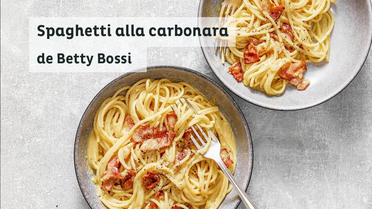Spaghettis carbonara recette de Betty Bossi avec Barilla YouTube