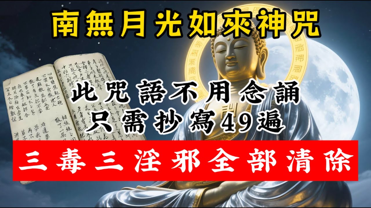 無需念誦的咒語，抄寫49遍，消除邪淫果報，三毒三淫邪全部清除。