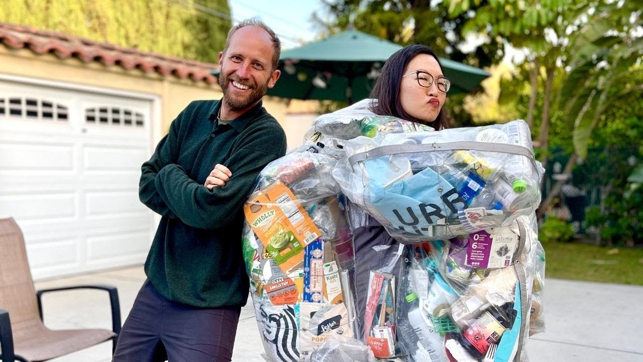 Comedian Helen Hong tries on my 30 days of trash!