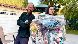 Comedian Helen Hong tries on my 30 days of trash!
