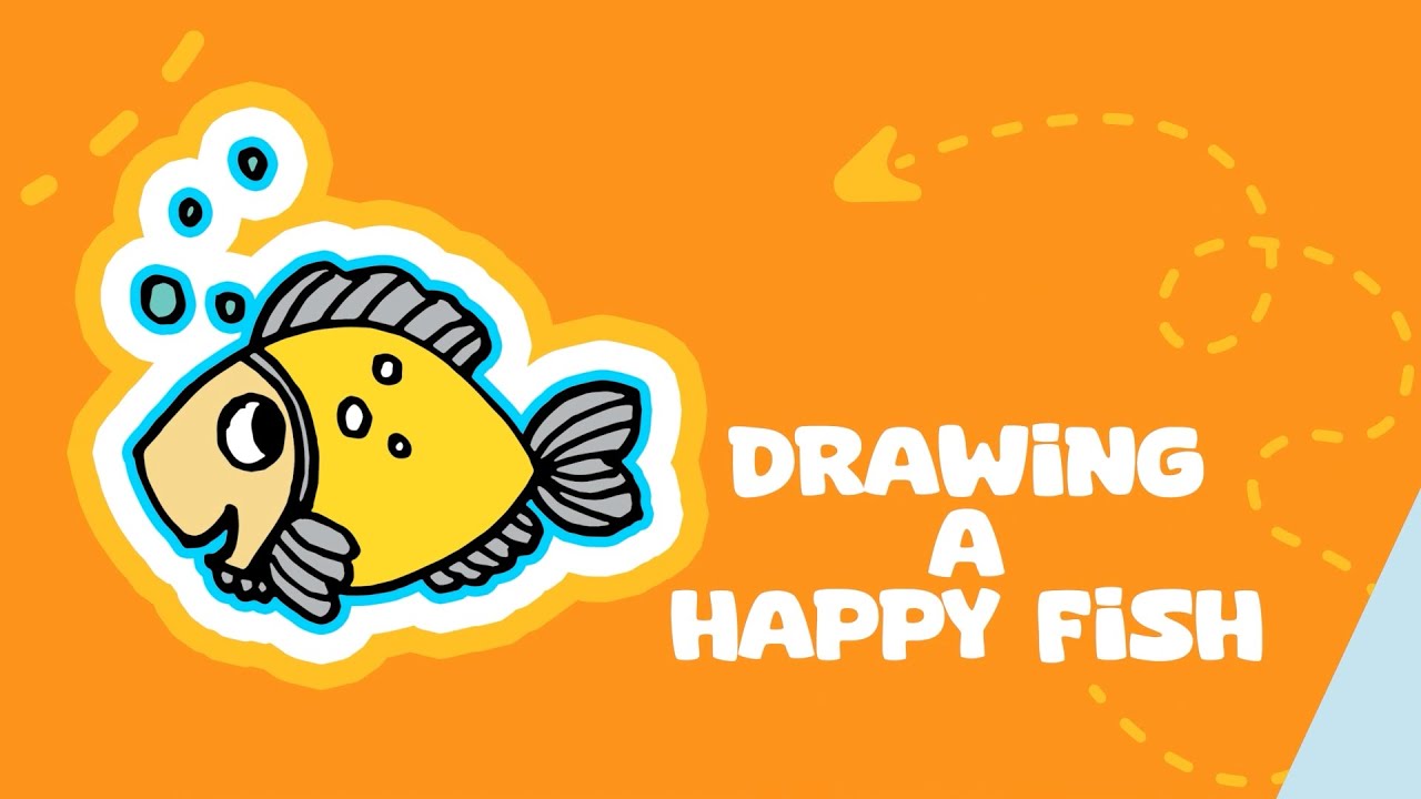 How to Draw a Fish in Water | Drawing a Happy Fish Step By Step - YouTube