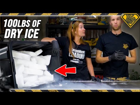 100 LBS of DRY ICE in Hot Water