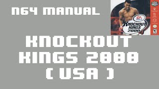 [N64 Manual] Knockout Kings 2000 (USA) - Nintendo 64 Game Instructions