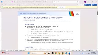 Shelly Cashman Access 365 | Module 2: SAM Project B Haverhills Neighborhood Association