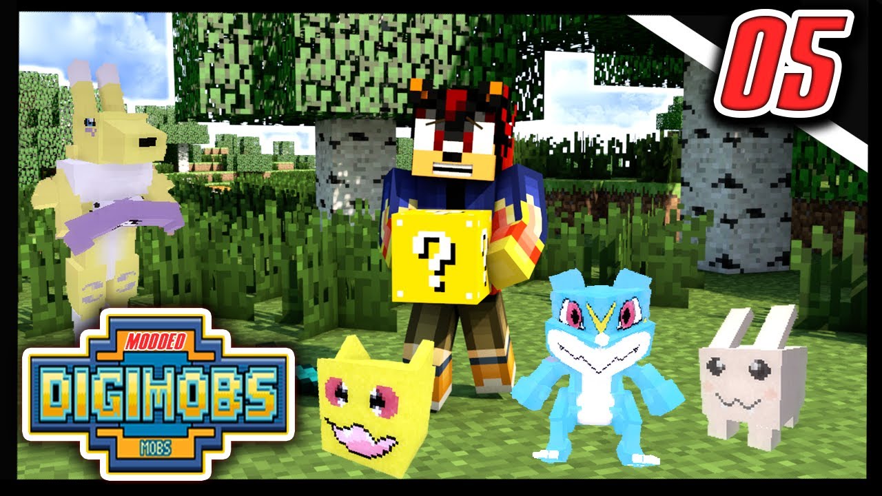 Minecraft : Modded Digimobs Survival #05 - Taming Time! - YouTube