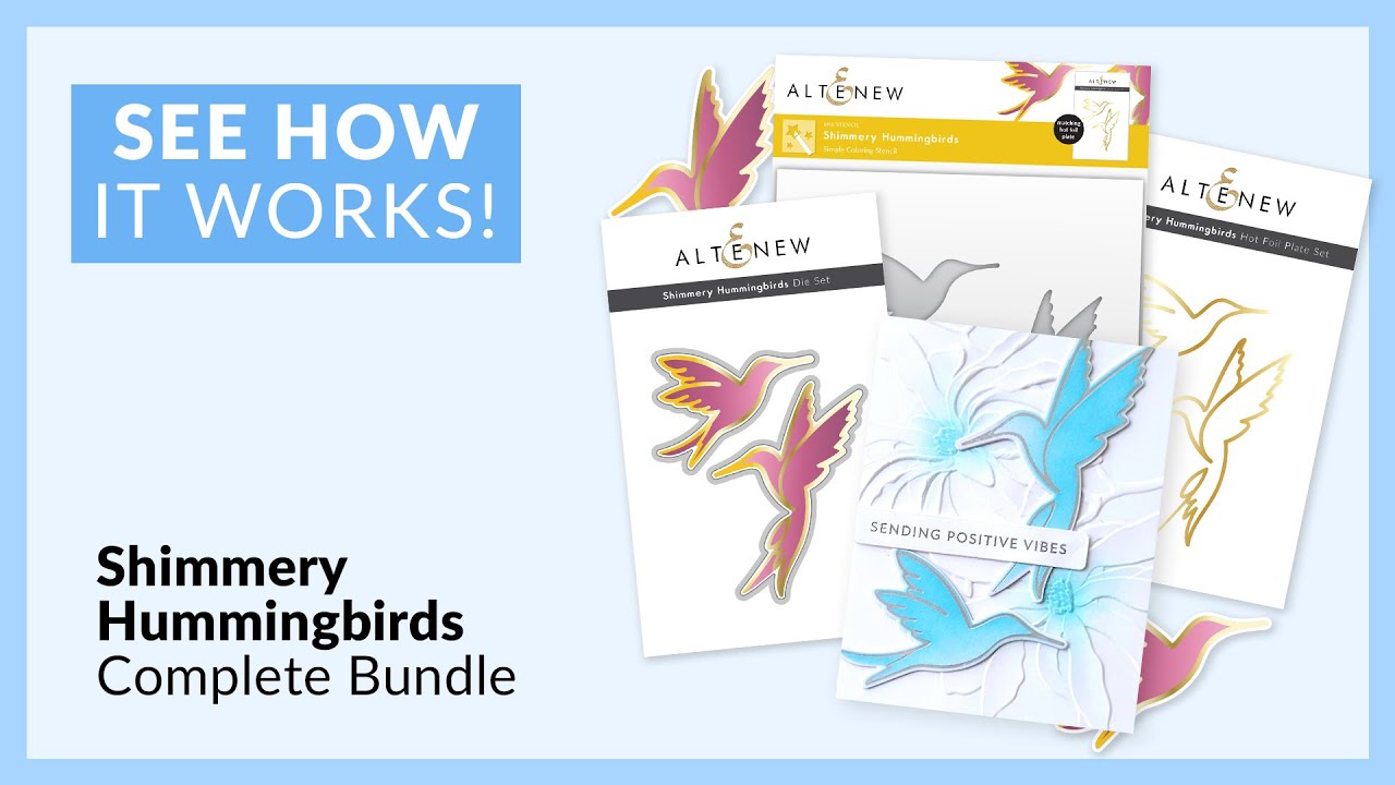 How to best use the Shimmery Hummingbirds Stencil, Hot Foil Plate & Die ...