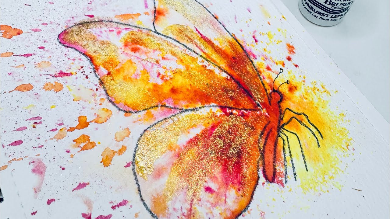 Brusho Magic Lesson #3: Let's paint a butterfly using Brusho!