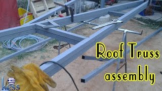 Part4 Roof truss assembly. Full plan of trusses with all dimensions. Συναρμολόγηση Ζευκτών (ψαλίδια δικτυώματα). Πλήρες σχέδιο 