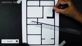 how to draw 3 bedroom house plan step by step