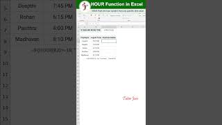 HOUR in Excel