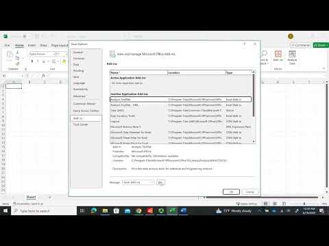 Excel Overview and the Analysis ToolPak