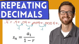 Rewriting repeating decimal as fraction (infinite geometric series)
