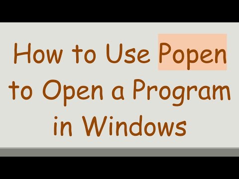 How to Use Popen to Open a Program in Windows