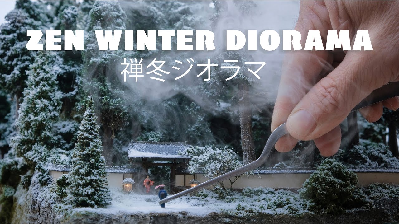 Zen winter DIORAMA  禅冬ジオラマ #zen #winter #diorama #asmr