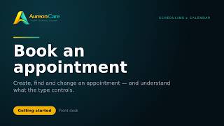 AureonCare Book an Appointment Calendar Basics