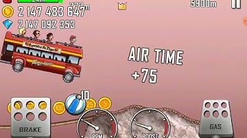 Hill Climb Racing : Tourist Bus & Mars 422 m ( New World Record! )