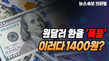 뉴스속보 원달러 환율 폭등 이러다 1400원 정완진TV