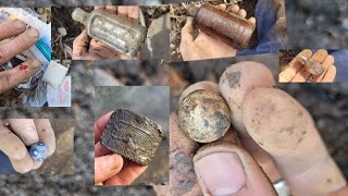 Tree 🌳 Flips over treasure under it relics bottles and more Bennington Marbles and clay