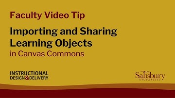 Importing and Sharing Learning Objects in Canvas Commons