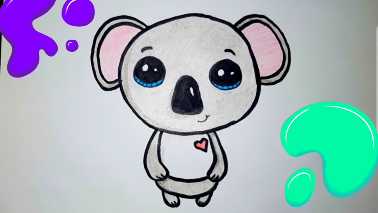 How to draw a cute koala, draw step by step, learn how to draw a koala