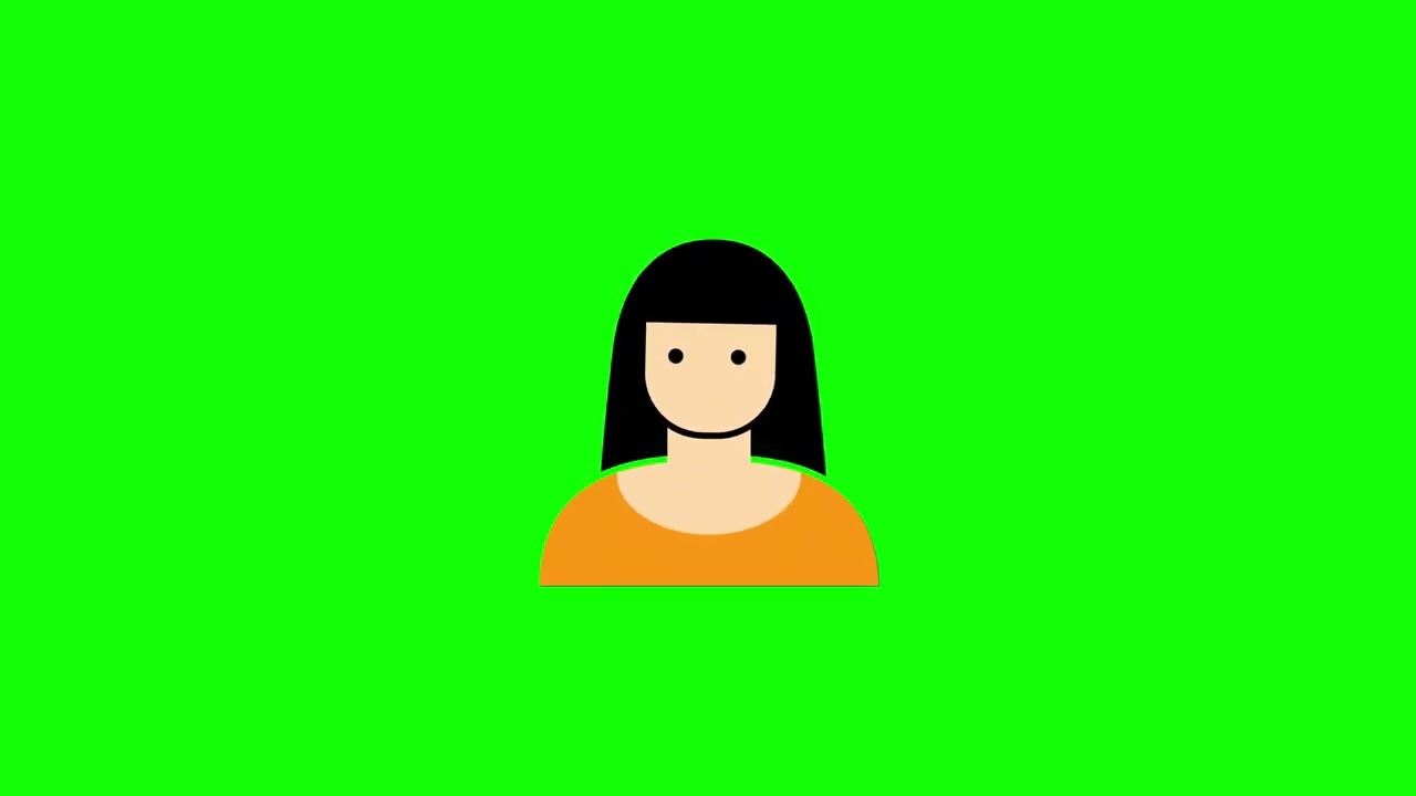 Animated Women Icons On Green Screen | Person Women Icon | Green Screen