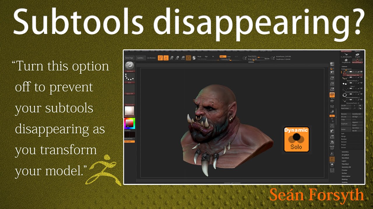 tool dissappears at certain angle zbrush