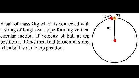 A ball of mass 2kg which is connected with a string of length 8m is