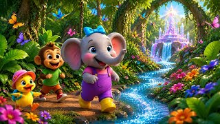 Ellie Elephant Water Adventure 🐘💦 | Rainbow Splash Dance Song | 3D Nursery Rhymes for Kids