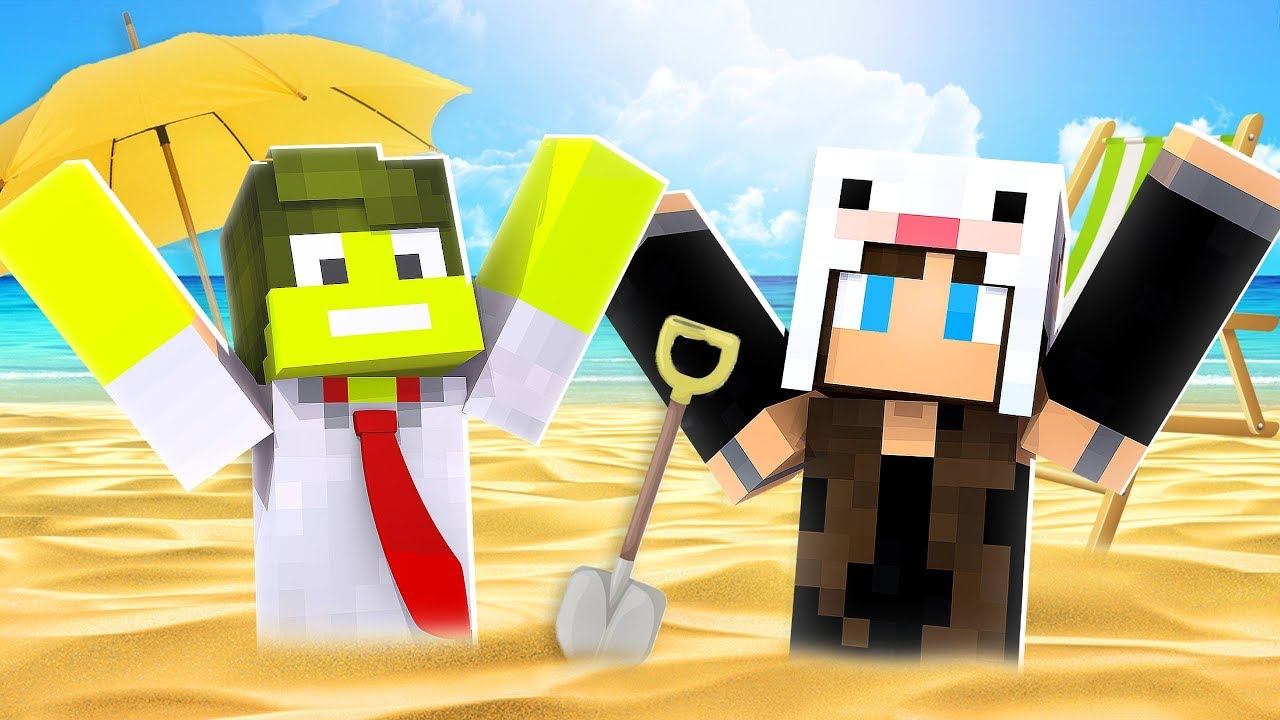 PASSAMOS O DIA INTEIRO NA PRAIA NO MINECRAFT !!