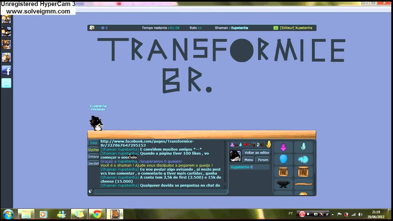 Sorteio de conta no Transformice