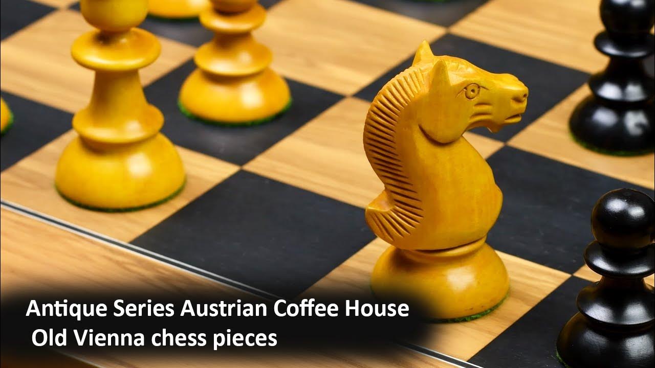 Buy Reproduced Antique Series Austrian Coffee House Old Vienna Chess Pieces  in Dyed Box Wood